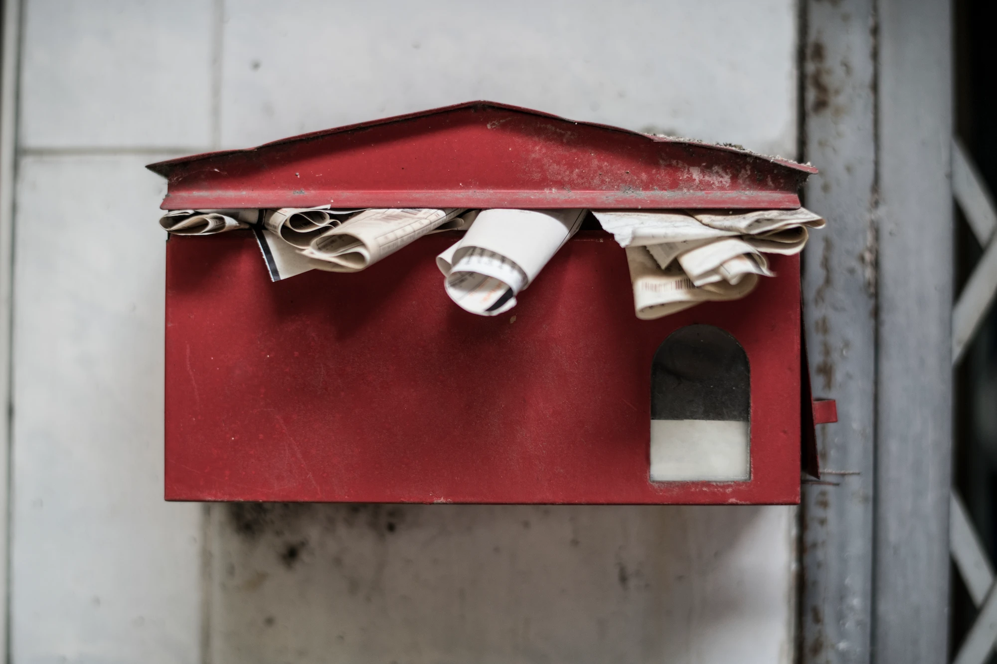 Overfull Old Post Box